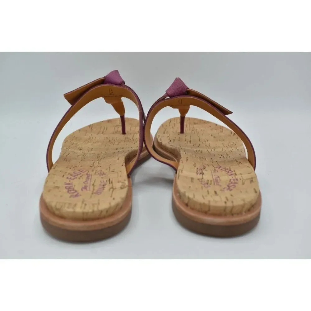 Kork-Ease‎ Womens Size 7 Blake T-Strap Purple Leather Thong Sandals Shoes